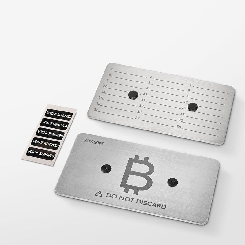 JOYZENS Seed Phrase Storage Kit - Metal Backup Plates, Bitcoin & Crypto Wallet Cold Storage, Tamper-Evident Design (2-Plates) (Double Plate) - Image 1